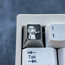 1U Titanium Alloy Artisan Keycaps Precision Pointillism for Mechanical Keyboard -Anya A